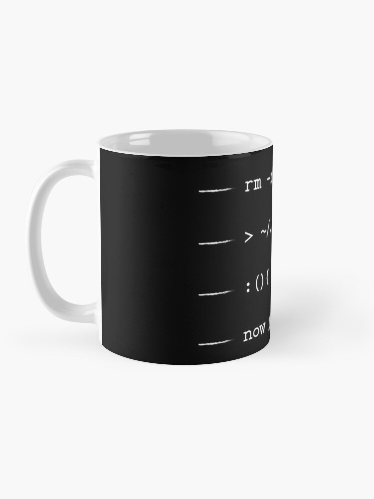 Thumbnail 3 of 6, Coffee Mug, Linux root morning coffee cup black designed and sold by skua74.