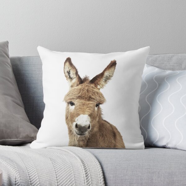 Donkey Portrait Throw Pillow