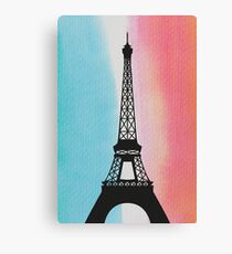 Paris France Eiffel Tower Eiffel Tower painting gift flag national colors Canvas Print