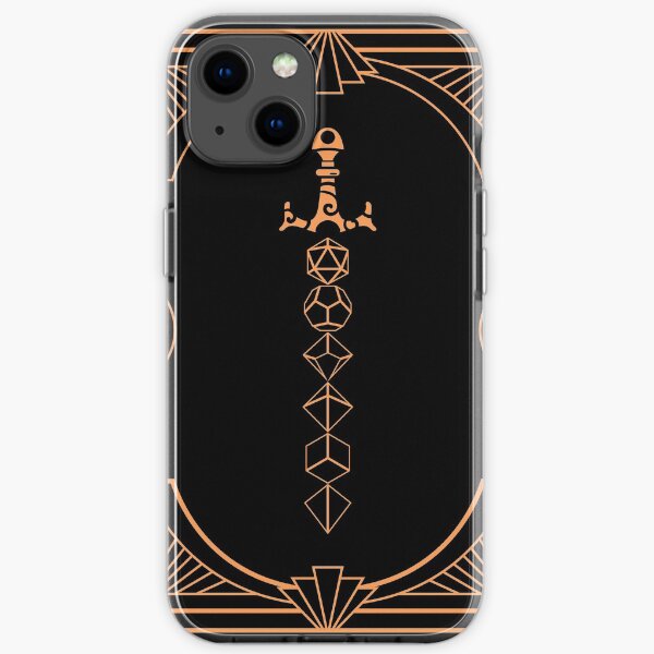 Dungeon Armory's Magical Orange Dice Sword Tabletop RPG Gaming iPhone Soft Case