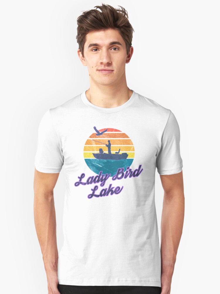 Alternate view of Lady Bird Lake Austin Texas USA America Great Lakes Fishing Trips Sail Boat T-Shirt & Gifts Slim Fit T-Shirt