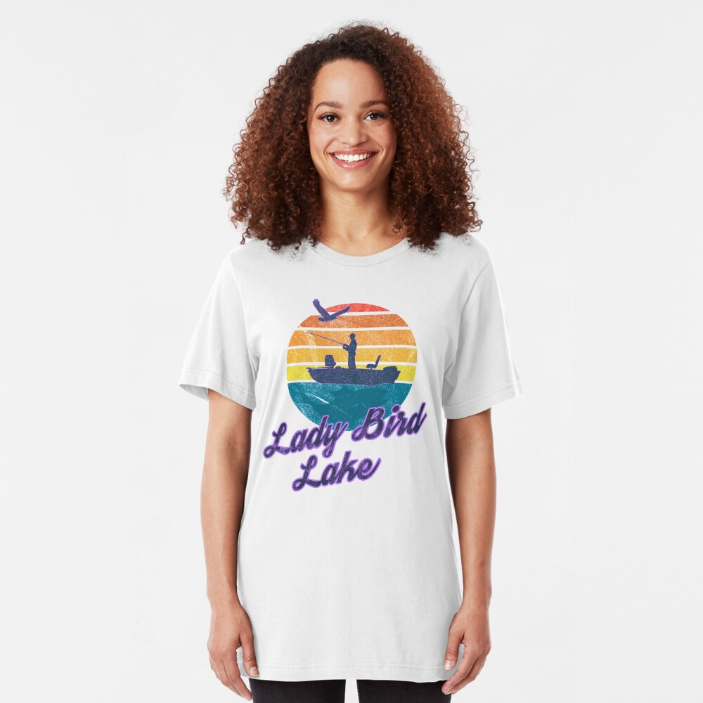 Lady Bird Lake Austin Texas USA America Great Lakes Fishing Trips Sail Boat T-Shirt & Gifts Slim Fit T-Shirt