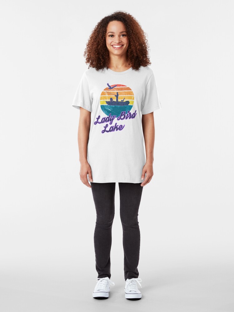 Alternate view of Lady Bird Lake Austin Texas USA America Great Lakes Fishing Trips Sail Boat T-Shirt & Gifts Slim Fit T-Shirt