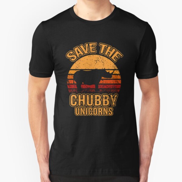Save The Chubby Unicorns, Rhino, Gift, Retro, Vintage, Rhinocerus Slim Fit T-Shirt