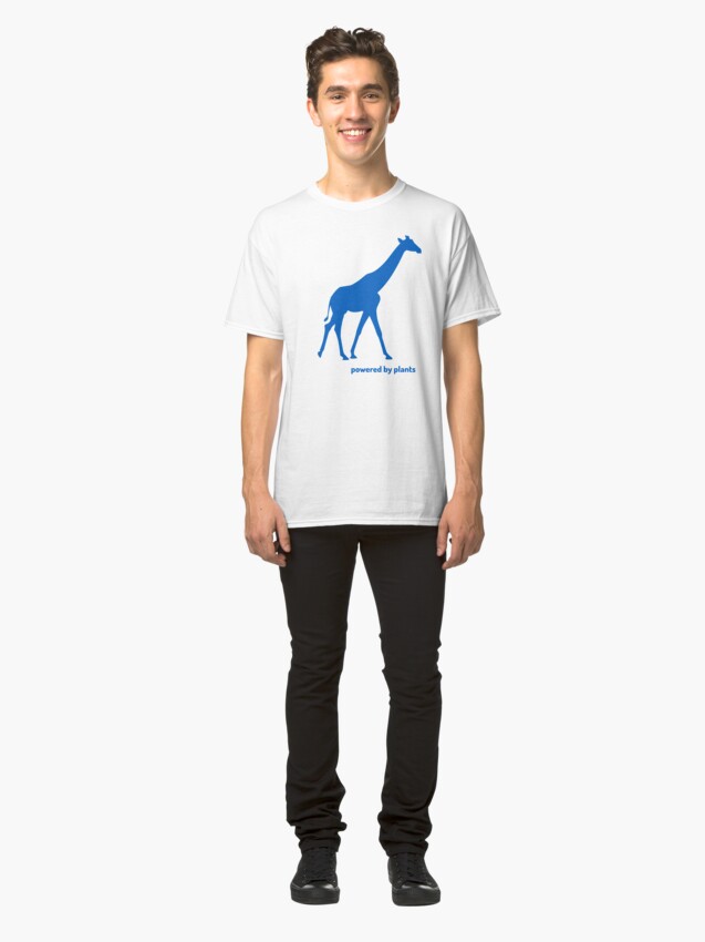 Alternate view of giraffe powered by plants Classic T-Shirt