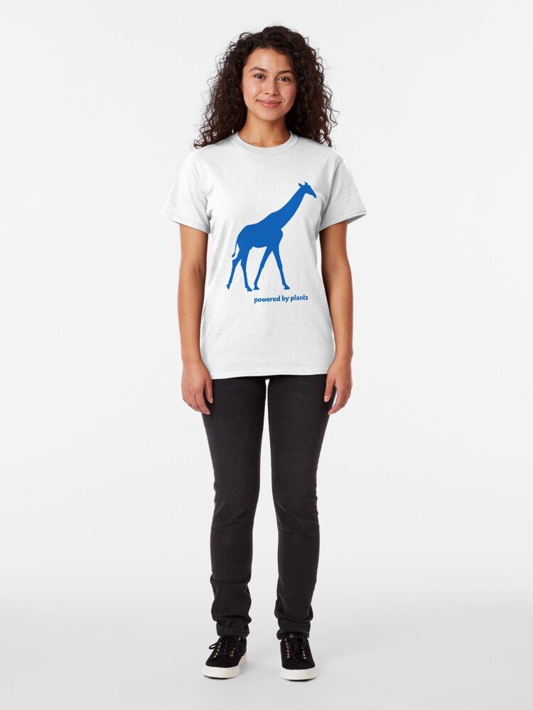 Alternate view of giraffe powered by plants Classic T-Shirt