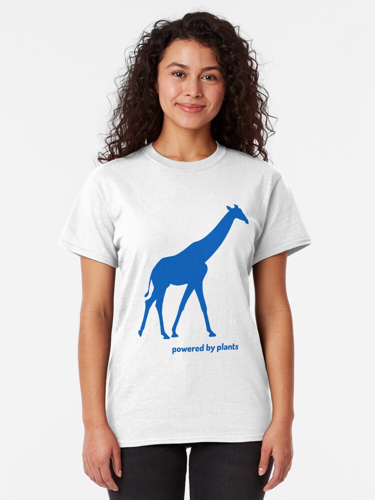 Alternate view of giraffe powered by plants Classic T-Shirt