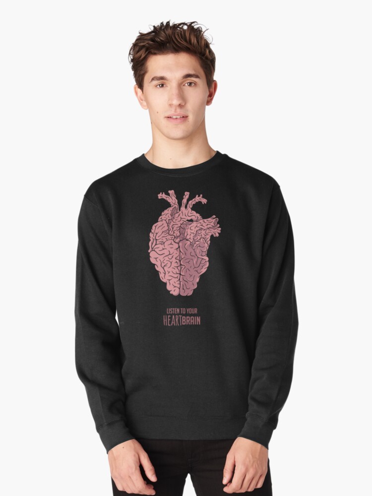 Thumbnail 1 of 5, Pullover Sweatshirt, Heart Brain! designed and sold by Dum Design.