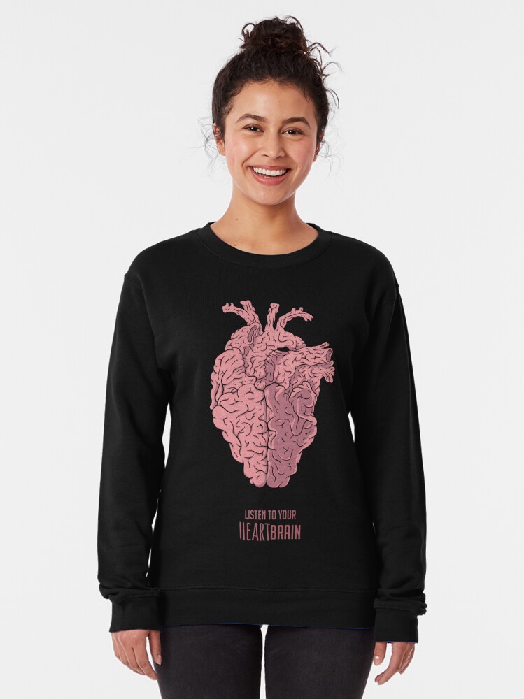 Alternate view of Heart Brain! Pullover Sweatshirt