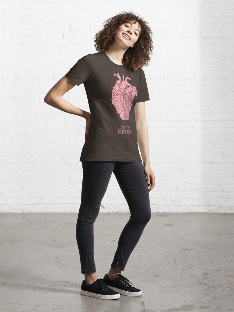 Thumbnail 4 of 7, Essential T-Shirt, Heart Brain! designed and sold by Dum Design.