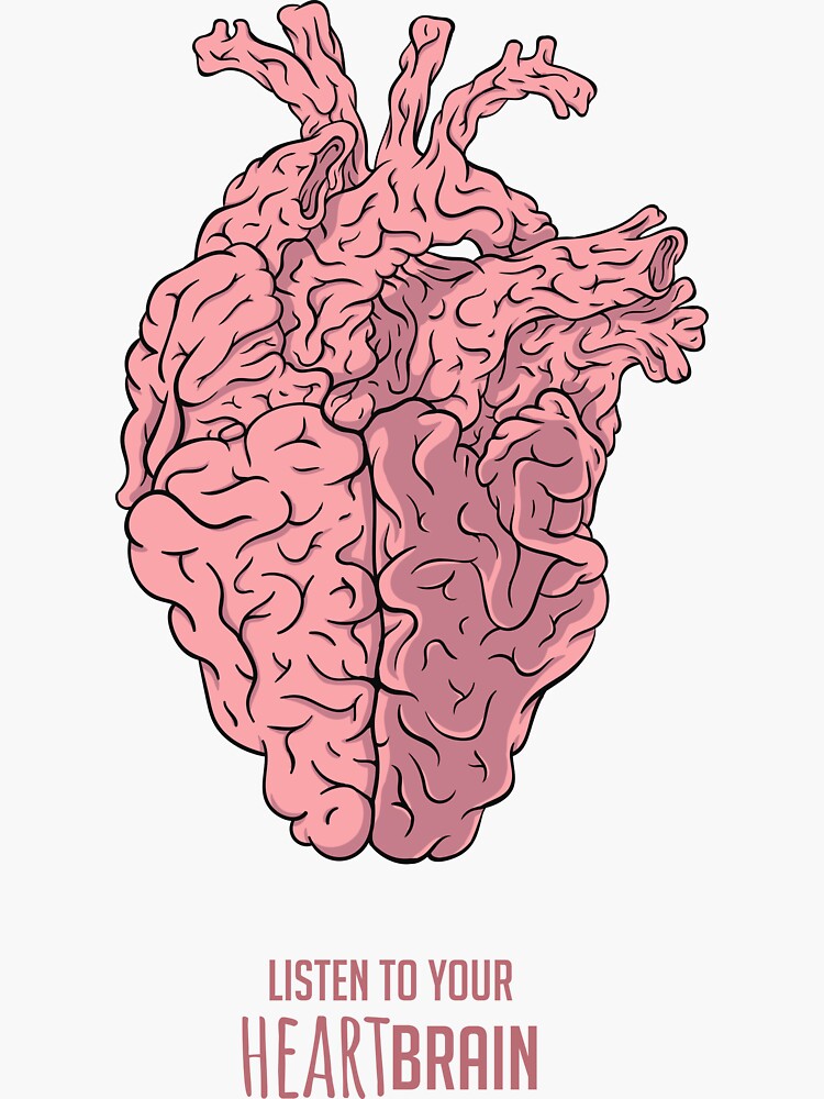 Thumbnail 3 of 3, Sticker, Heart Brain! designed and sold by ChristosEllinas.