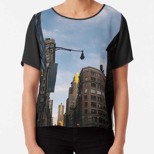 #sky, #architecture, #business, #city, #outdoors, #technology, #modern, #vertical, #colorimage, #NewYorkCity, #USA, #americanculture Chiffon Top