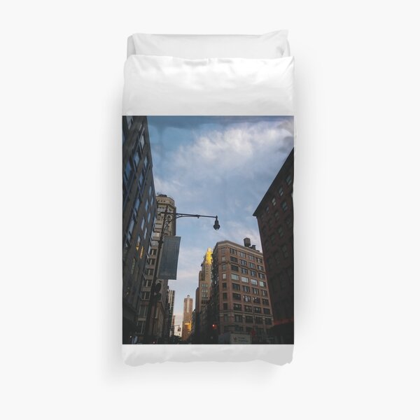 #sky, #architecture, #business, #city, #outdoors, #technology, #modern, #vertical, #colorimage, #NewYorkCity, #USA, #americanculture Duvet Cover