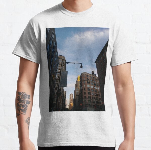 #sky, #architecture, #business, #city, #outdoors, #technology, #modern, #vertical, #colorimage, #NewYorkCity, #USA, #americanculture Classic T-Shirt