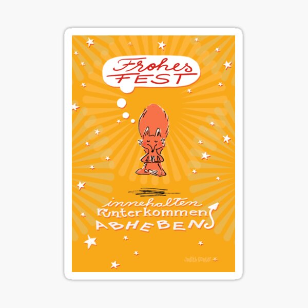 Schwebefuchs - Weihnachten - gelb Sticker