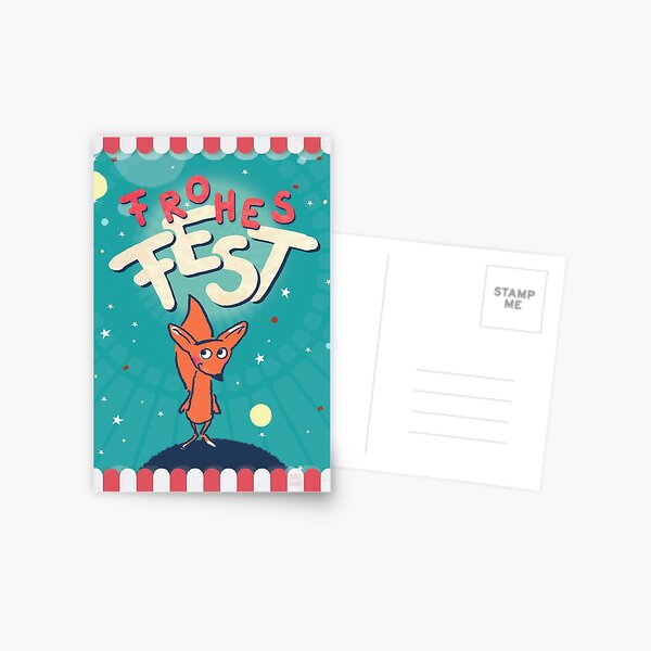 Fuchs im Weltall - Frohes Fest Postkarte