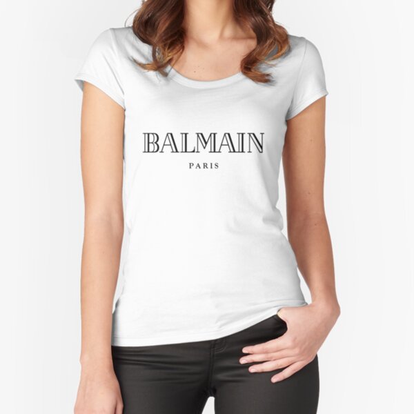 Balmain Paris Black Fitted Scoop T-Shirt
