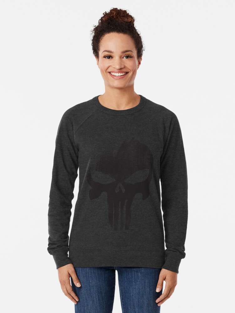 Alternate view of Black Skull Lightweight Sweatshirt