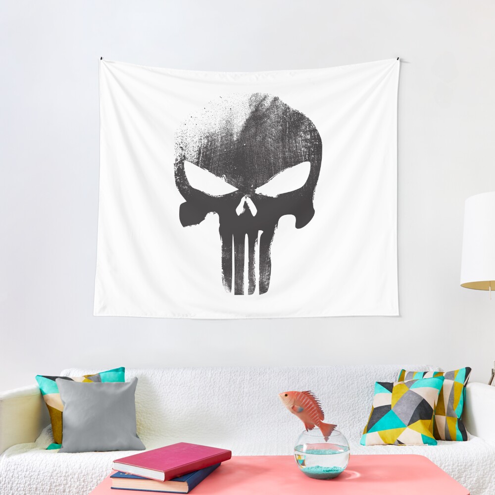 Black Skull Tapestry