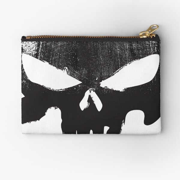 Black Skull Zipper Pouch