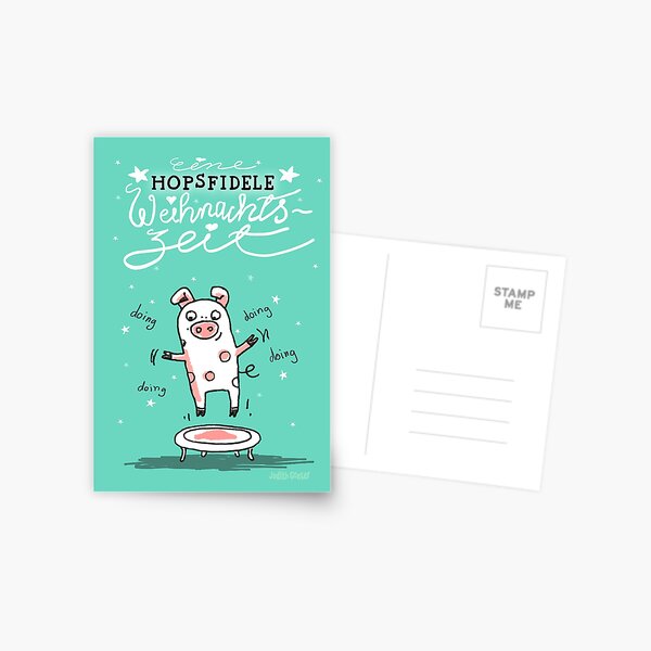 Trampolinschweinchen - Eine HOPSFIDELE Weihnachtszeit Postkarte