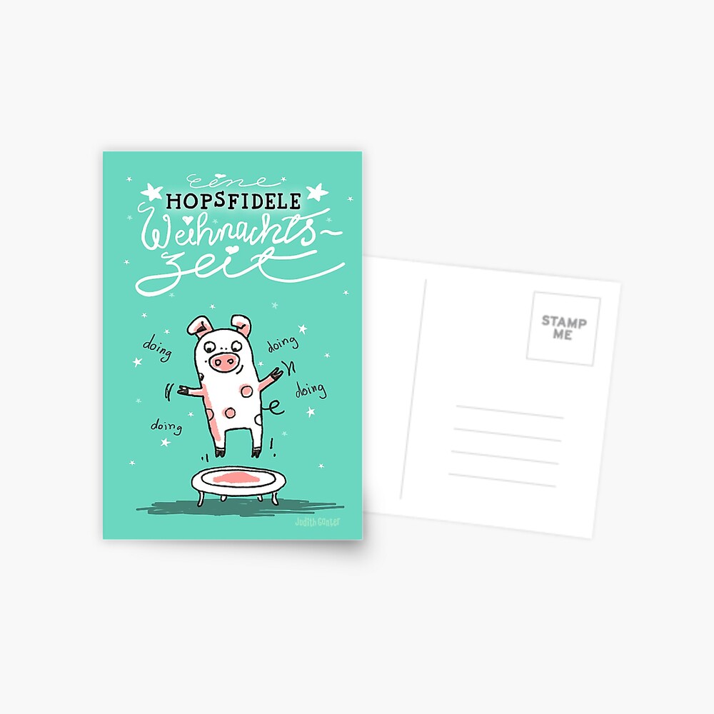 Trampolinschweinchen - Eine HOPSFIDELE Weihnachtszeit Postkarte
