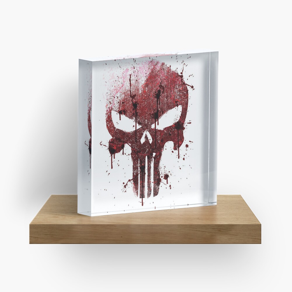 Red Skull Acrylic Block