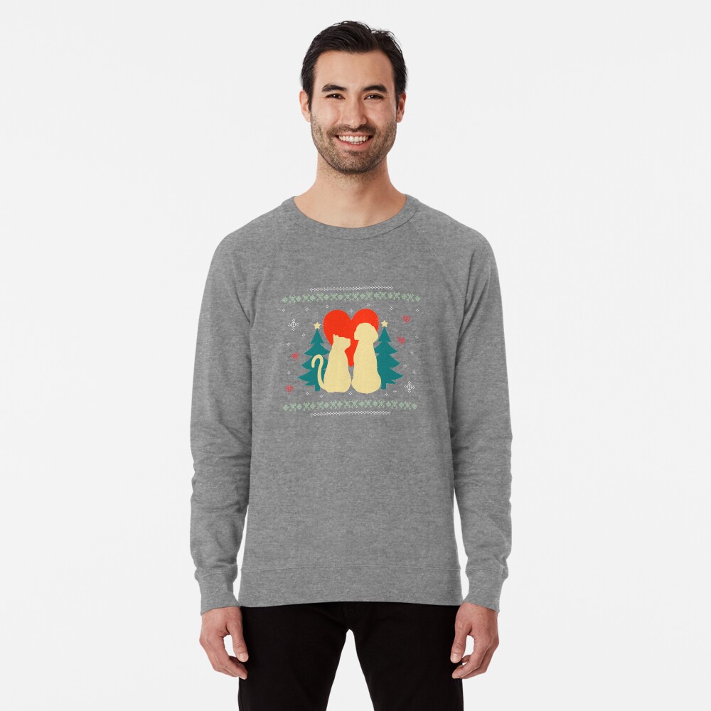 Goofy Christmas T-Shirt For Dog & Cat Lovers Lightweight Sweatshirt