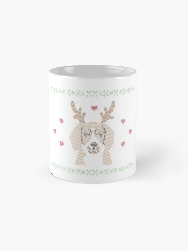Alternate view of Beagle With Reindeer Ears: Cute Christmas T-Shirt For Dog Lovers Mug