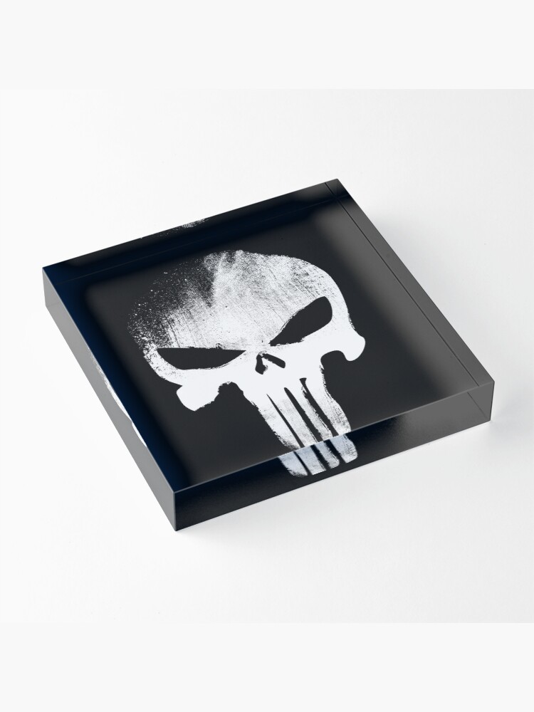 Thumbnail 3 of 5, Acrylic Block, White Skull designed and sold by Dum Design.