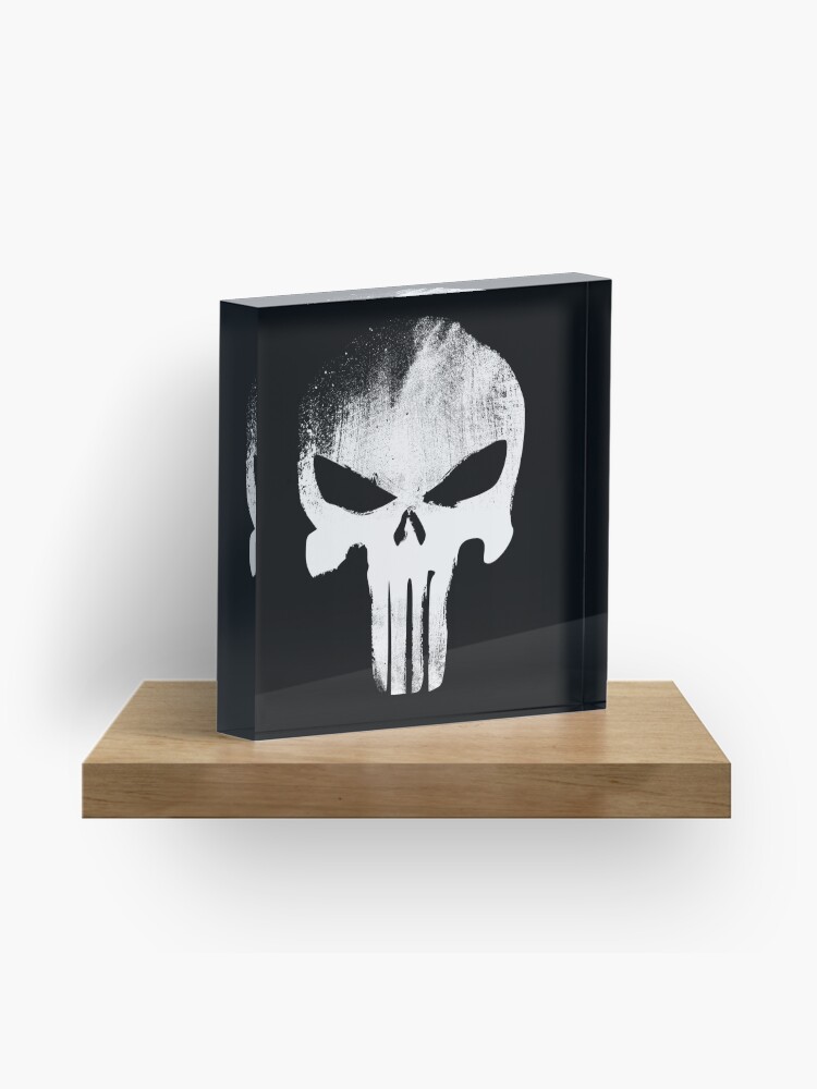 Thumbnail 1 of 5, Acrylic Block, White Skull designed and sold by Dum Design.
