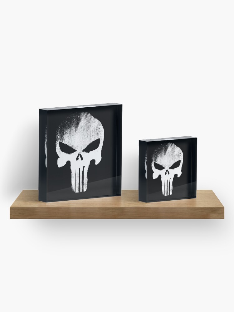 Thumbnail 4 of 5, Acrylic Block, White Skull designed and sold by Dum Design.
