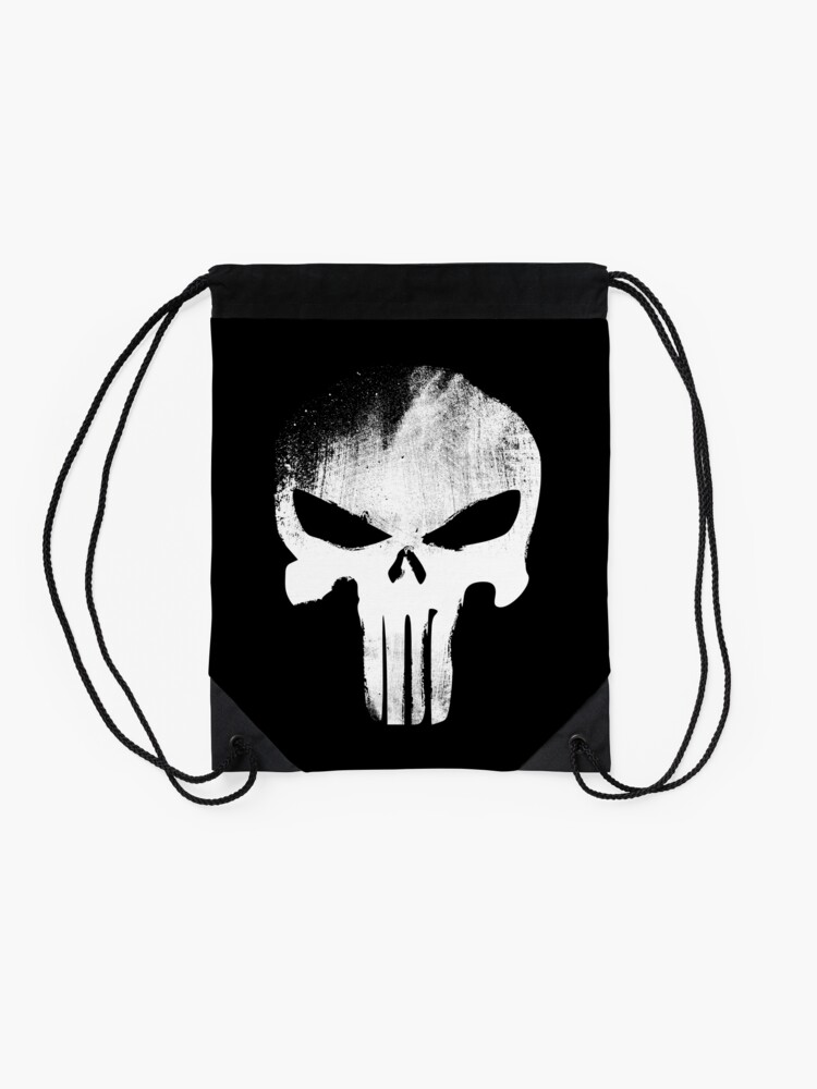 Alternate view of White Skull Drawstring Bag