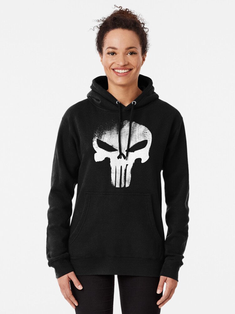 Alternate view of White Skull Pullover Hoodie