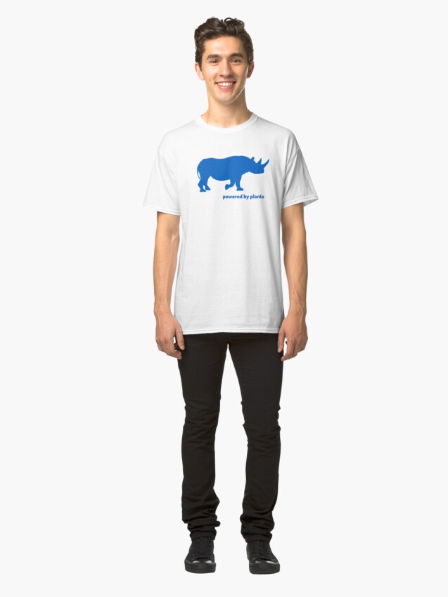 Alternate view of rhino powered by plants Classic T-Shirt