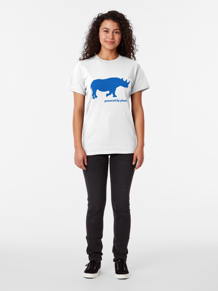 Alternate view of rhino powered by plants Classic T-Shirt