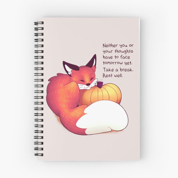 Item preview, "Take a break. Rest well." Fox and Pumpkin designed and sold by thelatestkate.