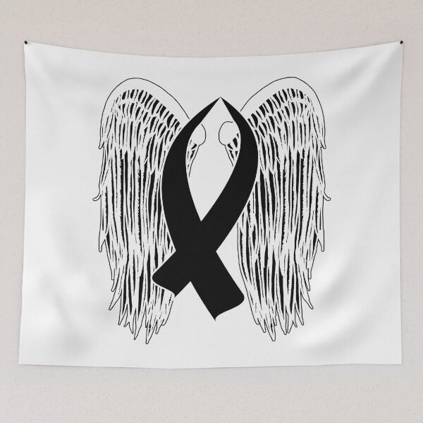 Item preview, Winged Awareness Ribbon (Black) designed and sold by blakcirclegirl.