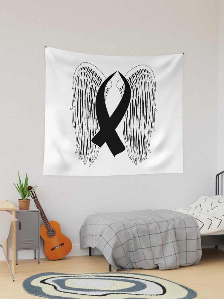 Cancer Ribbon with Wings Hat | Custom Cancer Awareness Ribbon Color |  Sympathy Gift, Bereavement Gift, Loss Memorial Gifts
