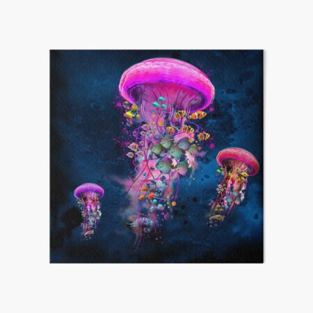 Floating Electric Jellyfish Worlds  Art Board Print