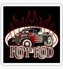 Cartoon retro hot rod with vintage lettering poster Sticker