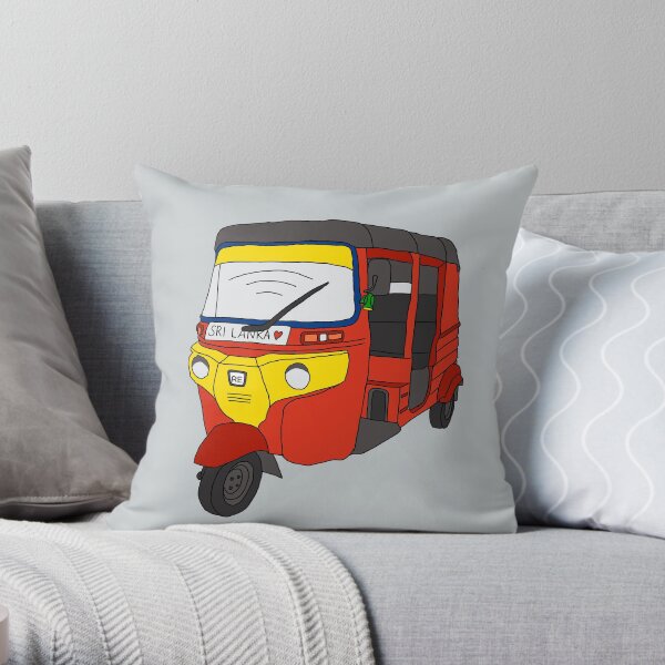 Sri Lankan tuk tuk Throw Pillow