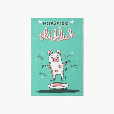 Trampolinschweinchen - Hopsfildel glücklich Galeriedruck
