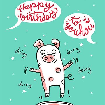 Vorschaubild zum Design Trampolinschweinchen - Hopsfildel ins neue Lebensjahr - Happy birthday to you von Judith Ganter