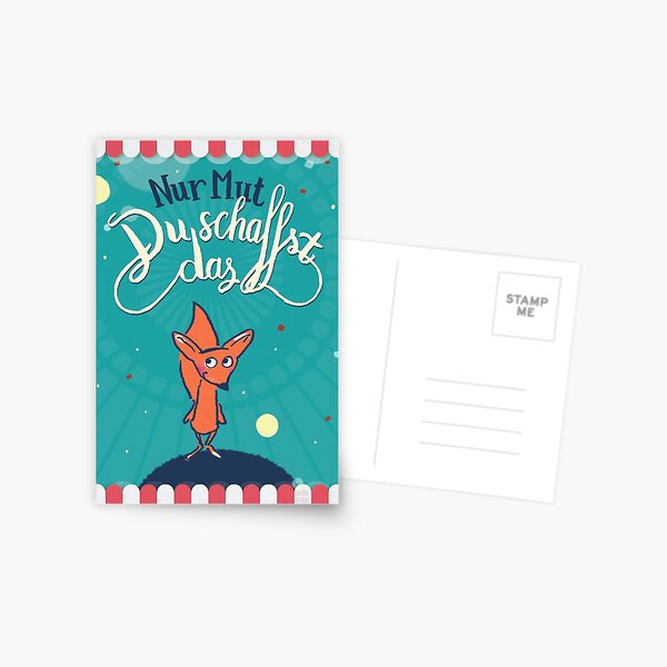 Fuchs - Nur Mut - Du schaffst das! Postkarte