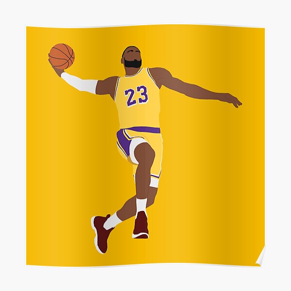 LeBron James Flying Dunk NBA Basketball Sport Wallart Canvas Poster Print Wall Decor Paper Latitude Run Size: 20 H x 30 W x 0.1 D