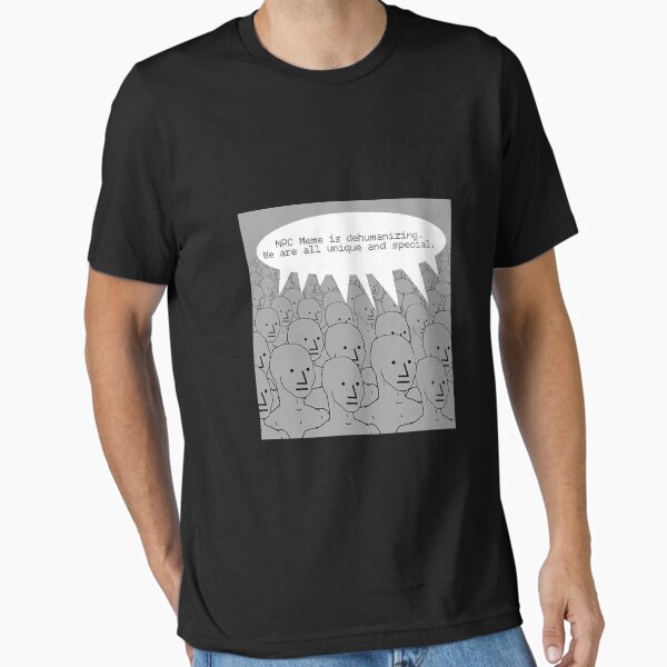 Vista previa del artículo con la obra «NPC - Todos somos únicos y especiales», diseñado y vendido por LibertyTees.