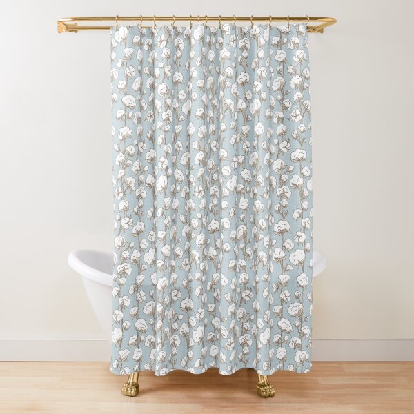 Farmhouse Cotton Stalk Stripe Shower Curtain