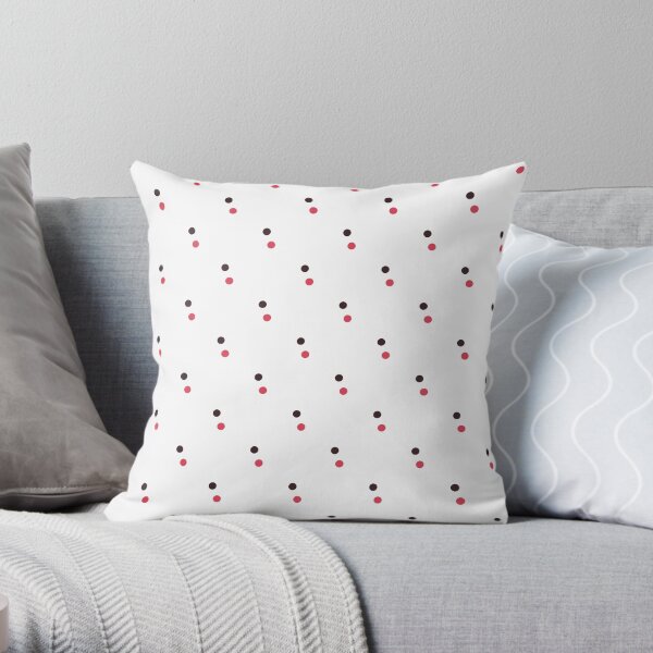 Polka Dots Pattern Simple Red and Black Design Throw Pillow