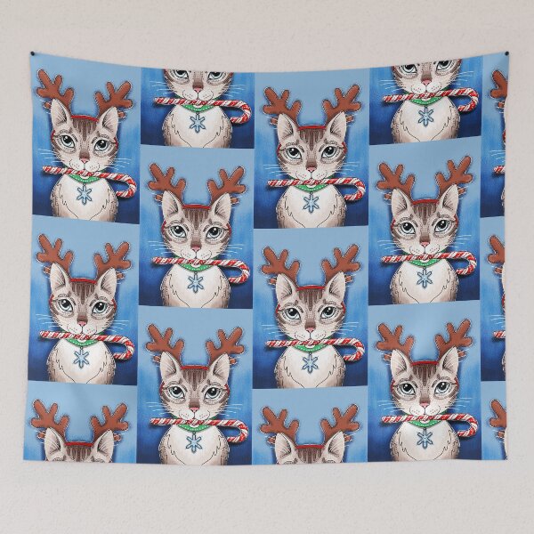 Item preview, lynx point siamese Christmas cat  designed and sold by beesocks.